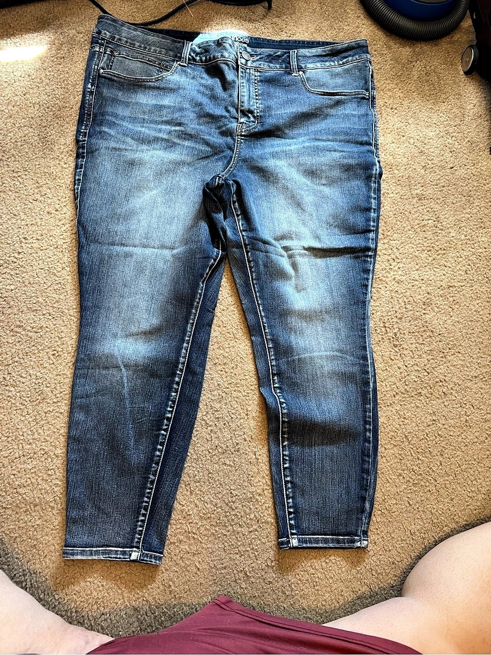 maurices Everflex High Rise Super Skinny Jeans Blue Waist 24W Short